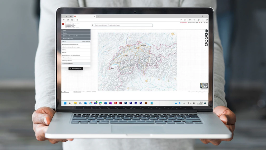 Bild des Web-Gis auf der Seite der Swisstopo