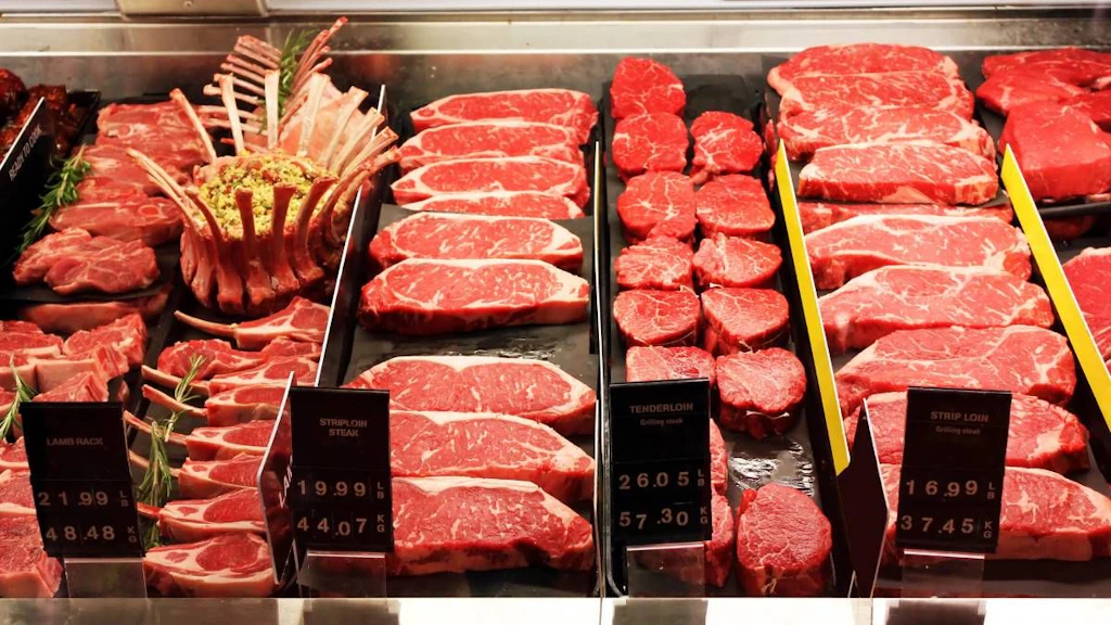 Meat counter abroad