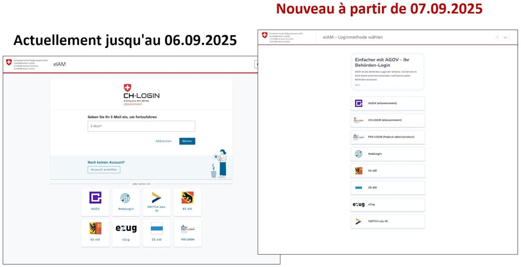 Comparaison de l’ancienne et de la nouvelle page de connexion de CePa
