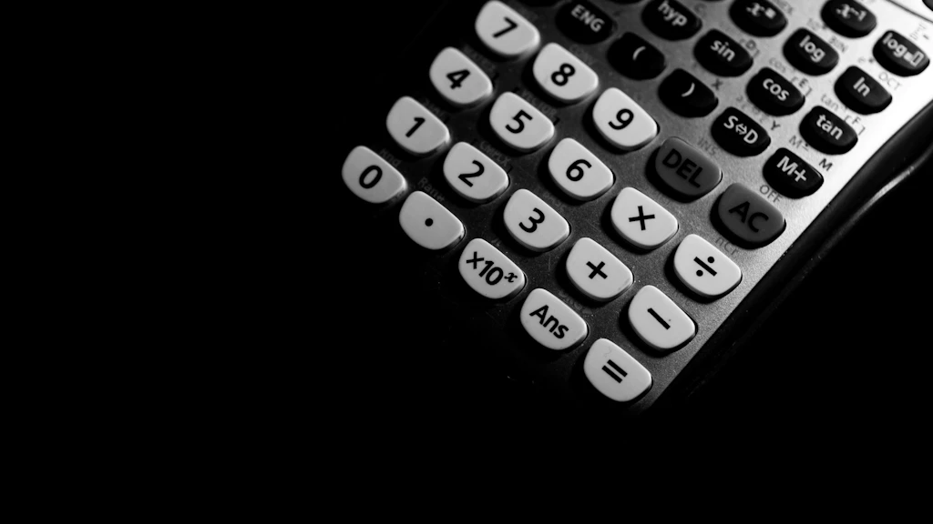 Calculatrice avec des touches noires et blanches