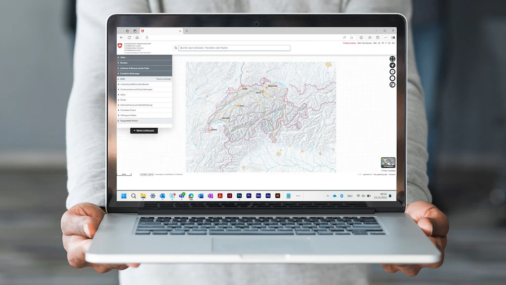 Immagine del Web-Gis sul sito web di Swisstopo