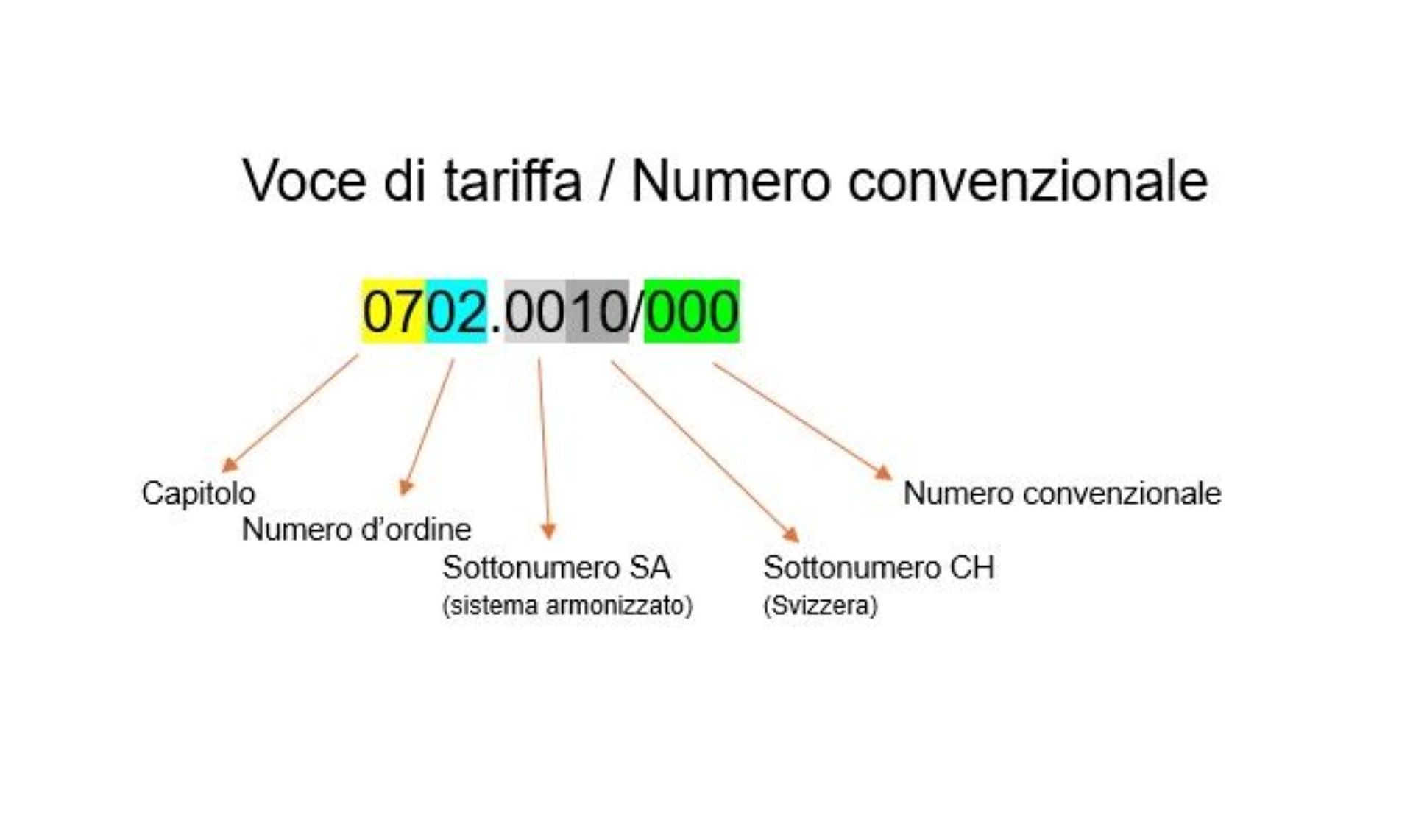 Voce di tariffa doganale e numeri convenzionali